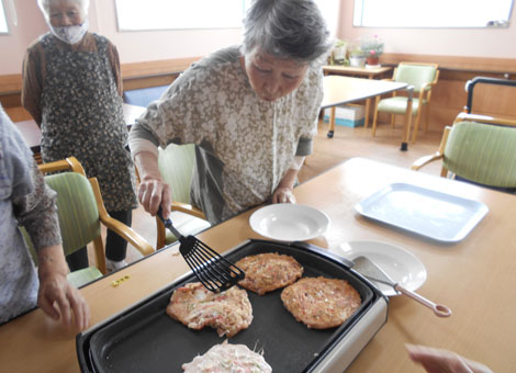 お好み焼き作り