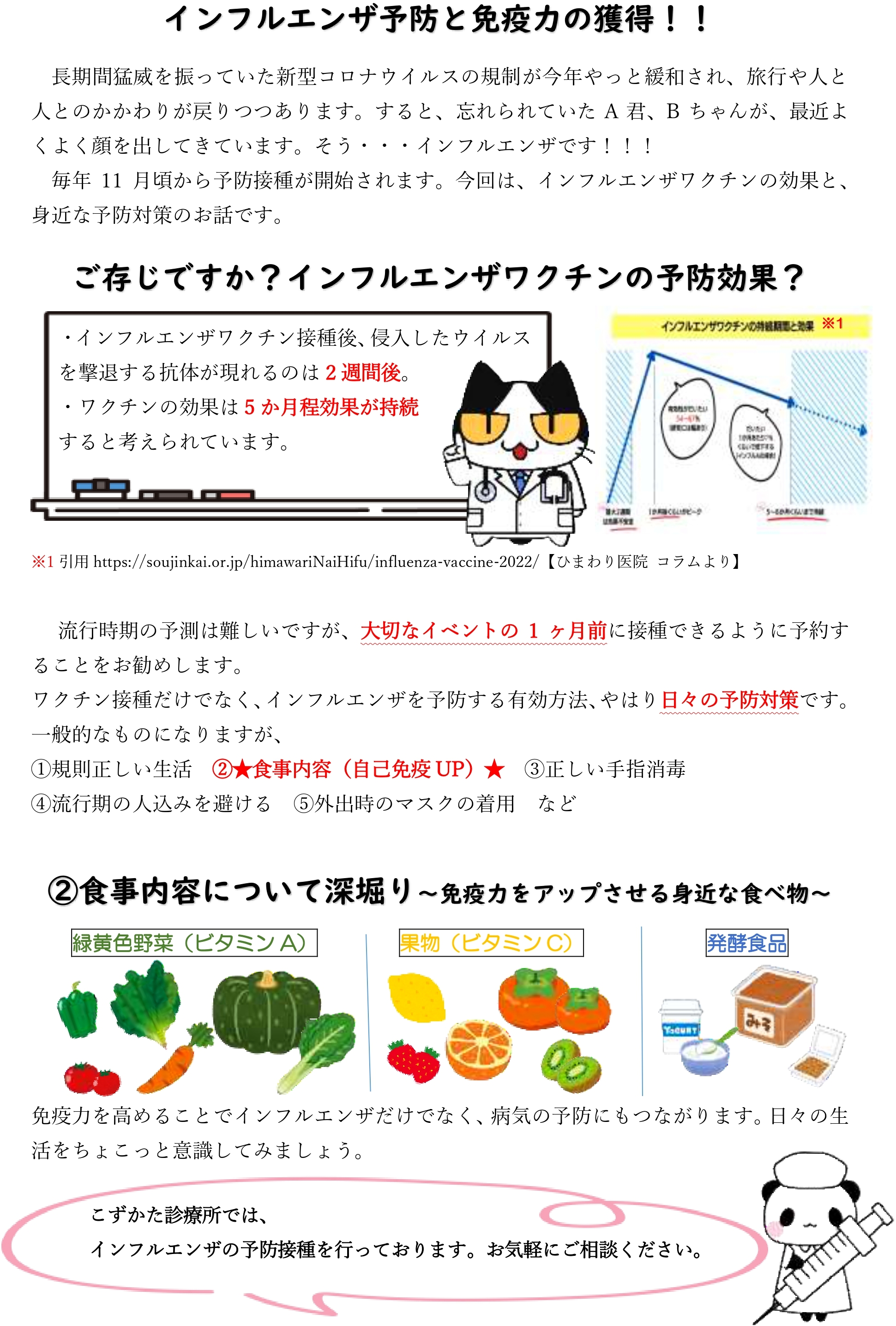 インフルエンザ予防と免疫力の獲得